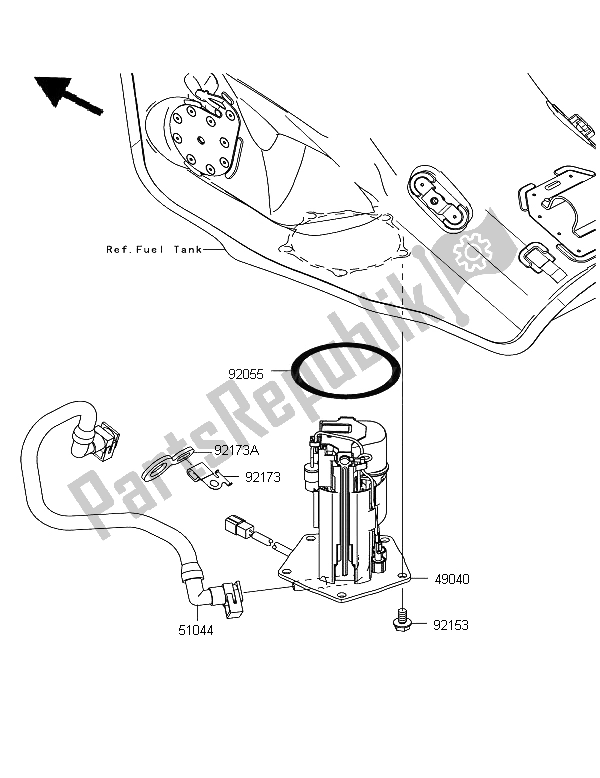 Tutte le parti per il Pompa Di Benzina del Kawasaki Ninja ZX 10R 1000 2012