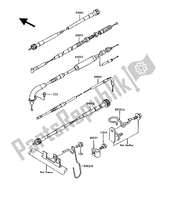 Wszystkie części do Kable Kawasaki KMX 125 1992