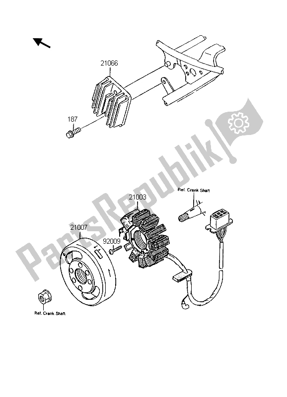 Tutte le parti per il Generatore del Kawasaki KMX 125 1998