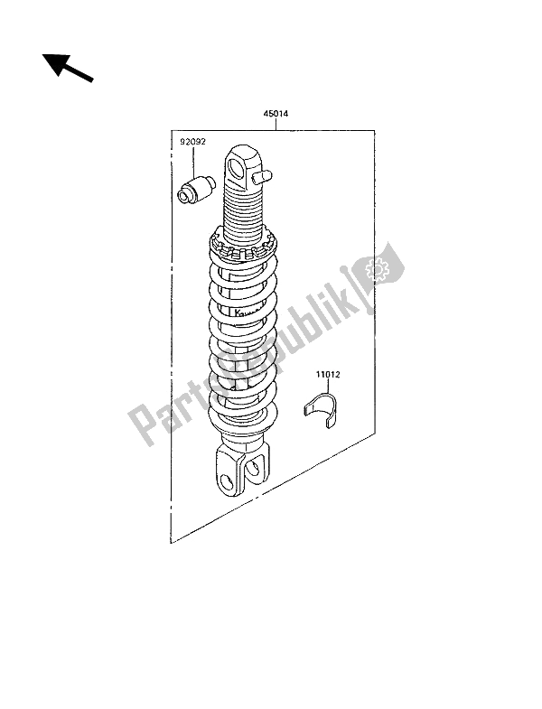 Wszystkie części do Amortyzatory) Kawasaki KLR 600 1992