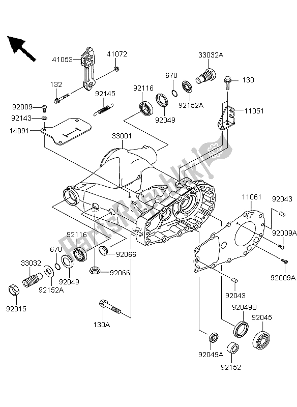 Todas las partes para Basculante de Kawasaki KVF 360 2004