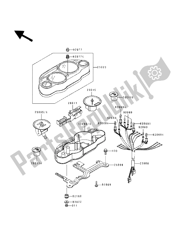 Todas las partes para Medidor (es) de Kawasaki ZZ R 1100 1994