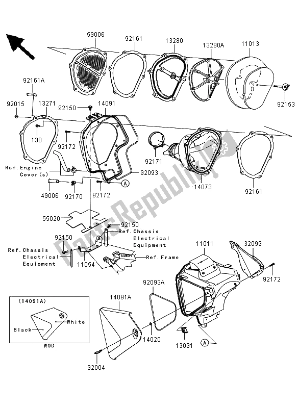 Todas las partes para Filtro De Aire de Kawasaki KLX 450R 2012