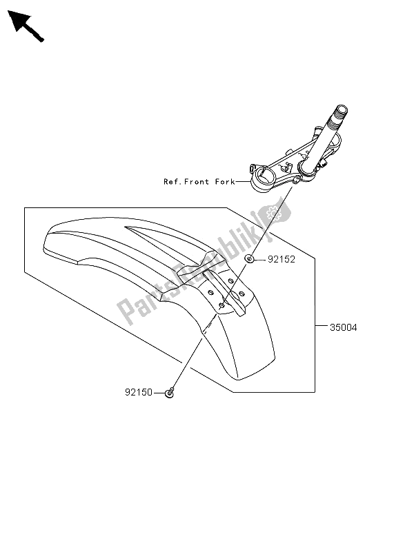 Toutes les pièces pour le Garde-boue Avant du Kawasaki KLX 125 2013