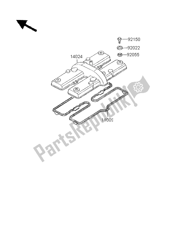 Todas las partes para Cubierta De Tapa De Cilindro de Kawasaki GPX 600R 1996