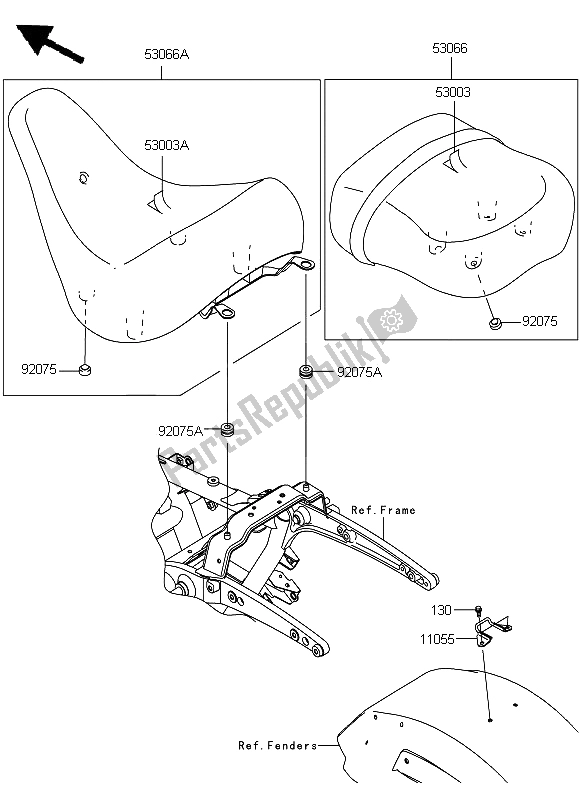 All parts for the Seat of the Kawasaki VN 1700 Classic Tourer 2009