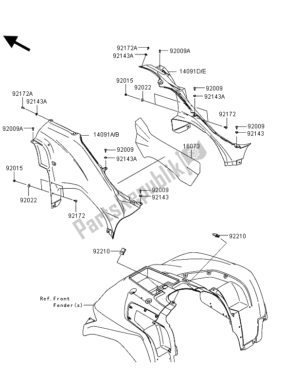 Todas las partes para Cubiertas Laterales de Kawasaki KVF 750 4X4 EPS 2013