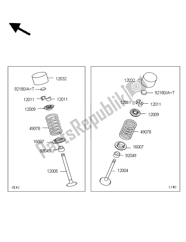 Todas las partes para Válvula (s) de Kawasaki Z 750R 2011