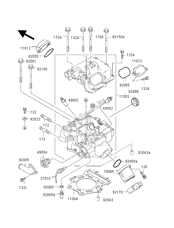 Todas las partes para Cabeza De Cilindro de Kawasaki KVF 400 4X4 2002