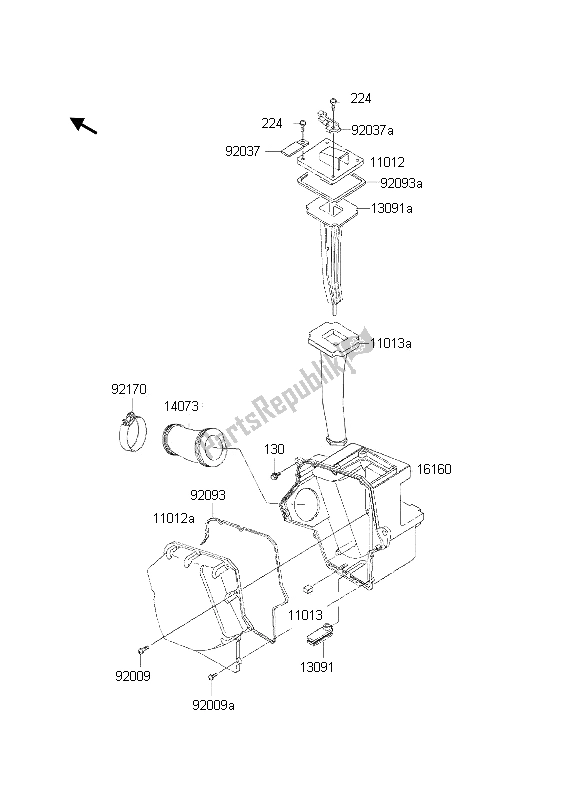 Tutte le parti per il Filtro Dell'aria del Kawasaki KMX 125 2002