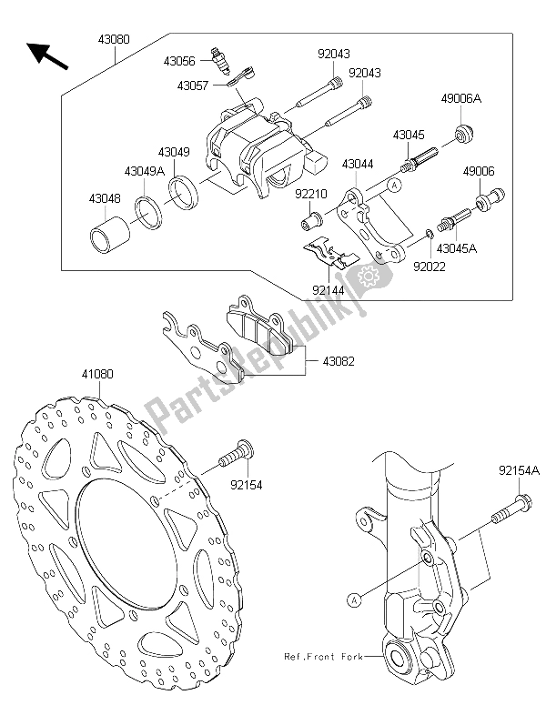 Todas las partes para Freno Frontal de Kawasaki Ninja 300 2015