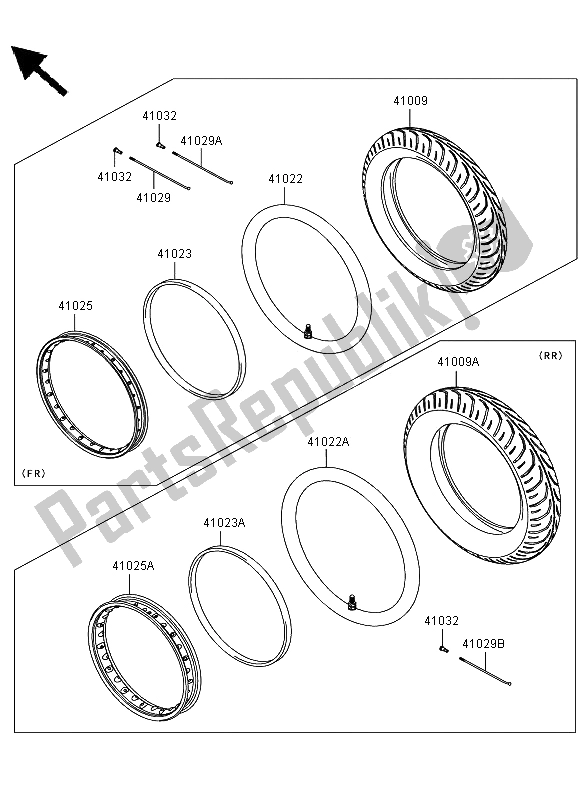 All parts for the Tires of the Kawasaki D Tracker 125 2013