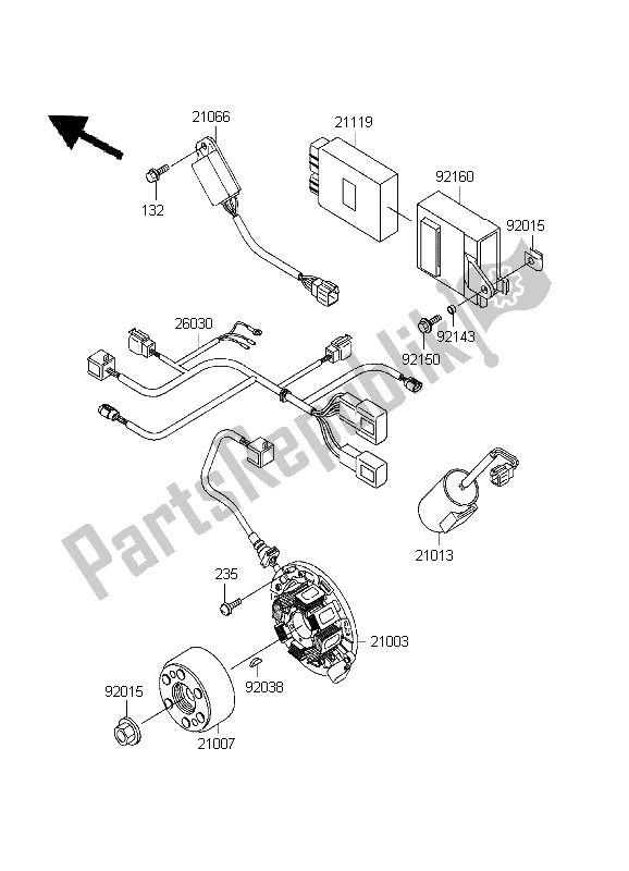 Tutte le parti per il Generatore del Kawasaki KX 250 1999