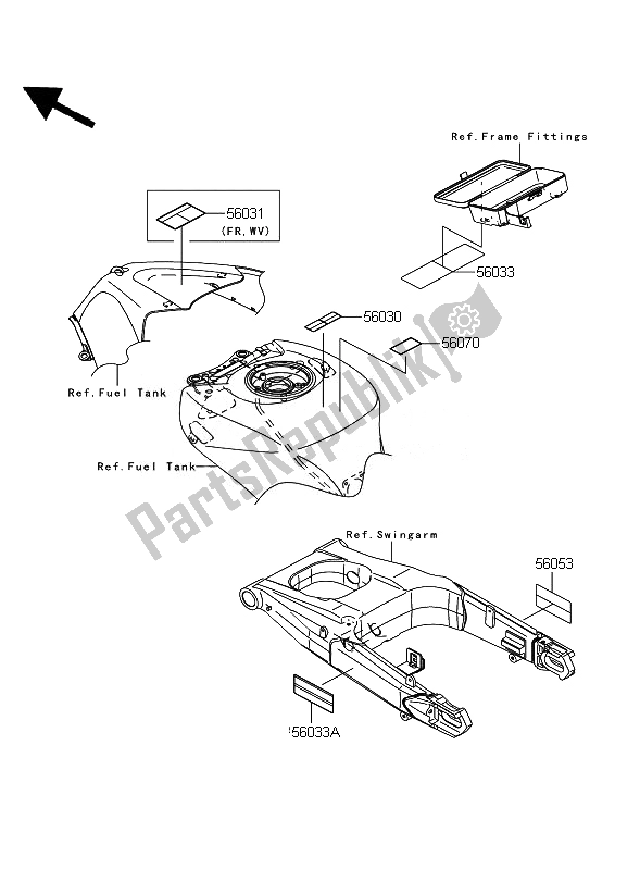 Toutes les pièces pour le Étiquettes du Kawasaki ZZR 1400 ABS 2007