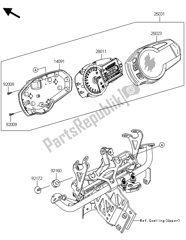 Tutte le parti per il Meter (s) del Kawasaki ZX 1000 SX ABS 2014