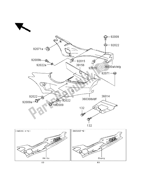 Tutte le parti per il Coperture Laterali E Copertura A Catena del Kawasaki ZXR 400 1997