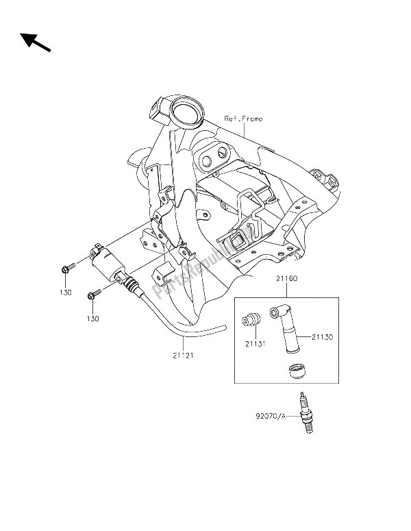 Alle onderdelen voor de Ontbrandingssysteem van de Kawasaki Z 250 SL 2015