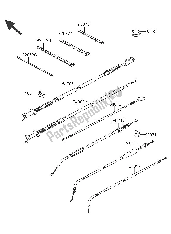 Wszystkie części do Kable Kawasaki KVF 360 4X4 2005