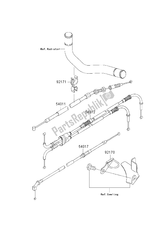 All parts for the Cables of the Kawasaki Ninja ZX 9R 900 2003