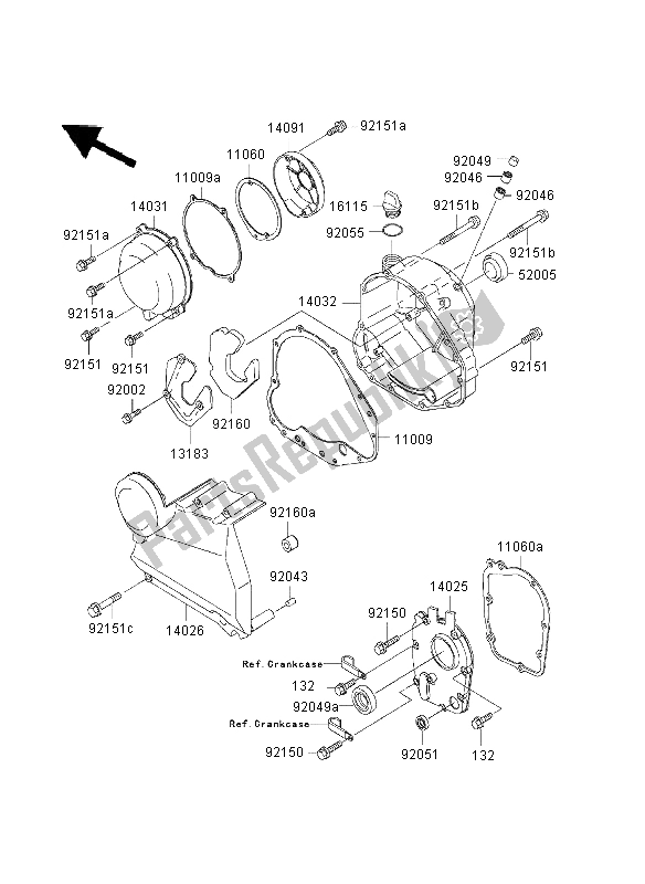 Todas las partes para Cubierta Del Motor de Kawasaki ZR 7 750 2003