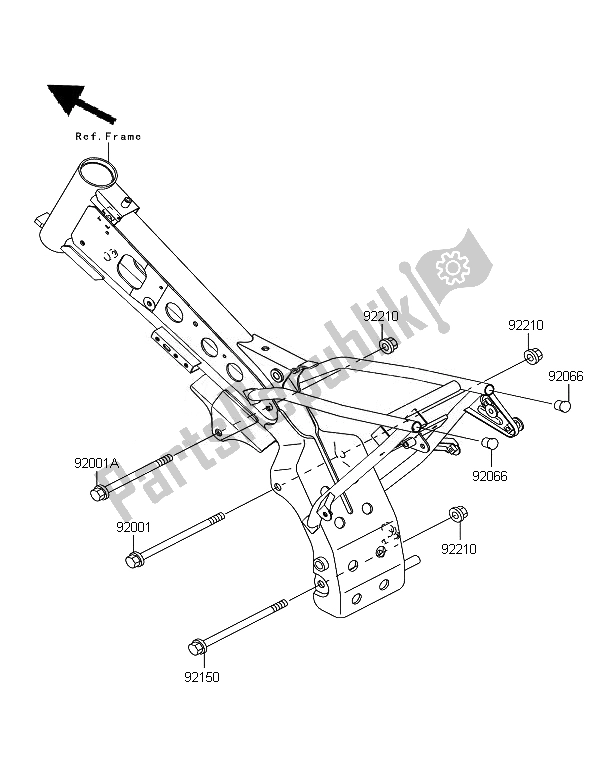 All parts for the Engine Mount of the Kawasaki KLX 110 2007