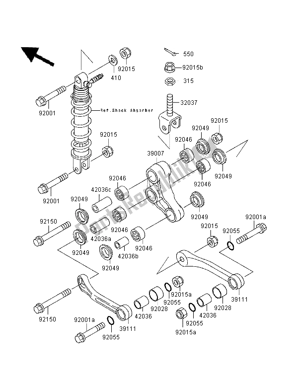 Alle onderdelen voor de Suspensie van de Kawasaki ZXR 400 1999