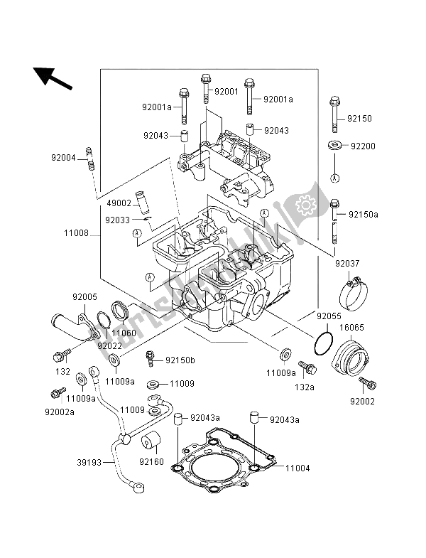 Todas las partes para Cabeza De Cilindro de Kawasaki KLX 250R 1996