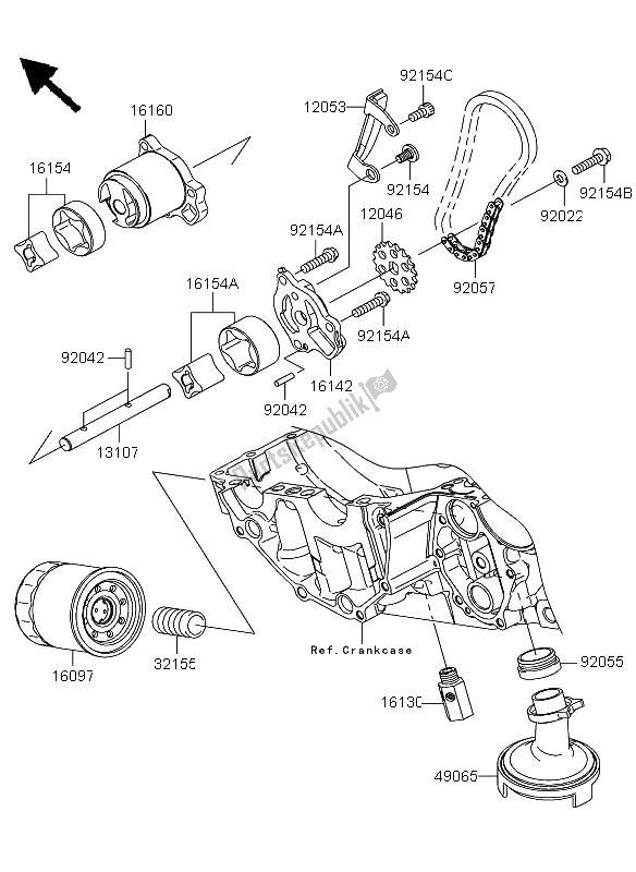 Tutte le parti per il Pompa Dell'olio del Kawasaki Versys 650 2013