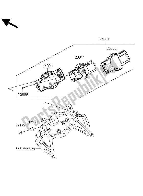 All parts for the Meter of the Kawasaki Versys ABS 650 2012