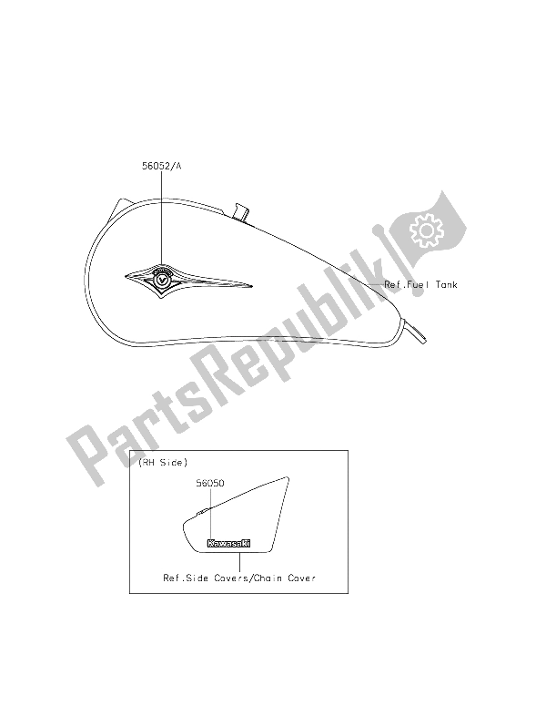 All parts for the Decals (gray) of the Kawasaki Vulcan 900 Classic 2015