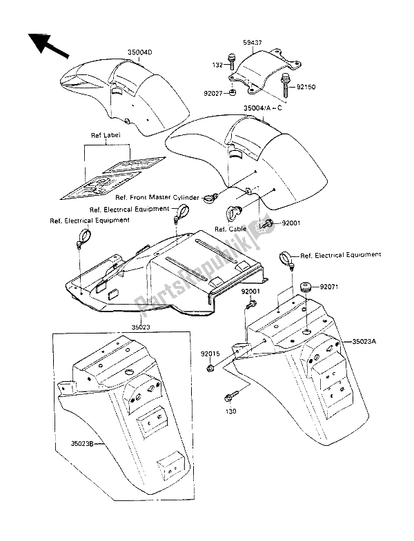 Todas las partes para Defensas de Kawasaki GPX 600R 1988