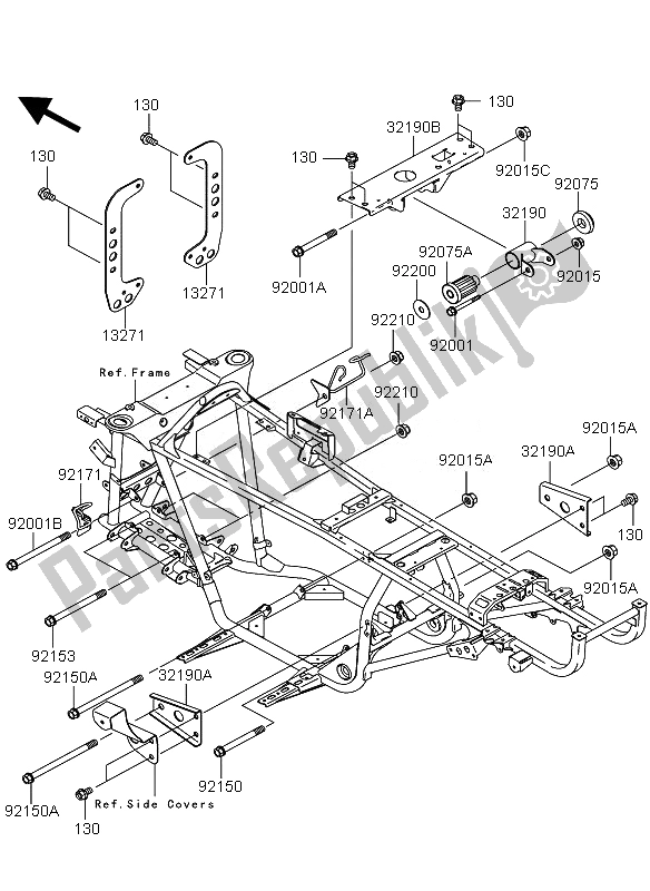 Toutes les pièces pour le Montage Moteur du Kawasaki KVF 360 4X4 2007