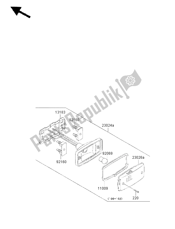 Alle onderdelen voor de Achterlicht van de Kawasaki KLF 300 4X4 2000