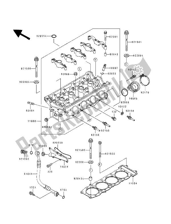 Toutes les pièces pour le Culasse du Kawasaki ZXR 750 1993