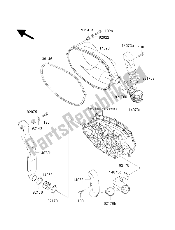 Wszystkie części do Pokrywa Konwertera I Pasek Nap? Dowy Kawasaki KVF 400 2002