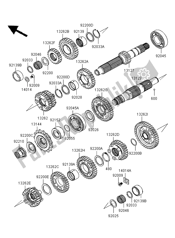 Alle onderdelen voor de Overdragen van de Kawasaki ER 6F 650 2006