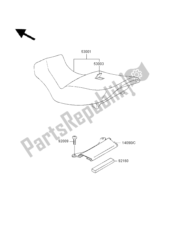 Todas as partes de Assento do Kawasaki ZZR 1100 1995