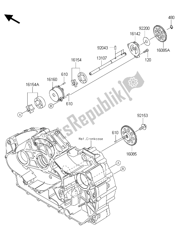 All parts for the Oil Pump of the Kawasaki Vulcan 1700 Voyager ABS 2015