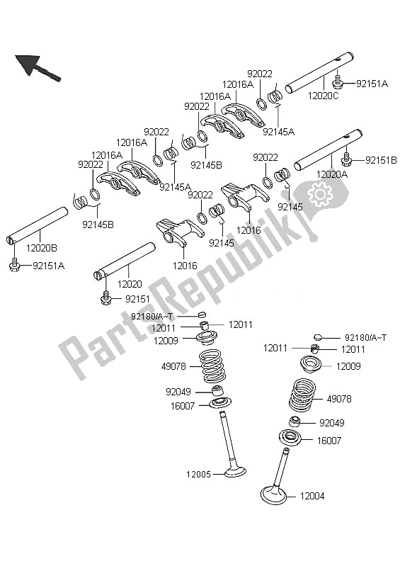 All parts for the Valve of the Kawasaki W 650 2005