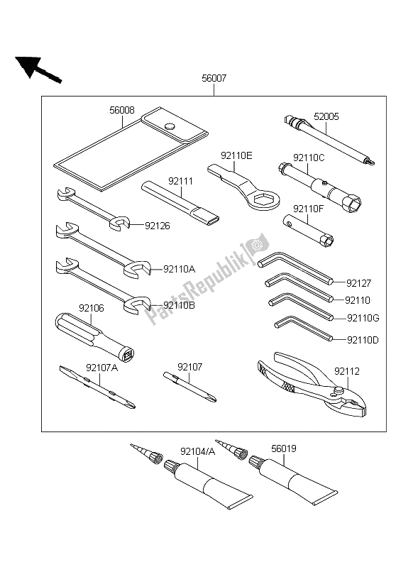 Todas las partes para Herramientas De Propietarios de Kawasaki ZZR 1400 ABS 2006