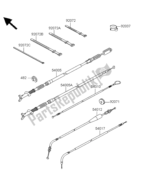Alle onderdelen voor de Kabels van de Kawasaki KVF 360 2004