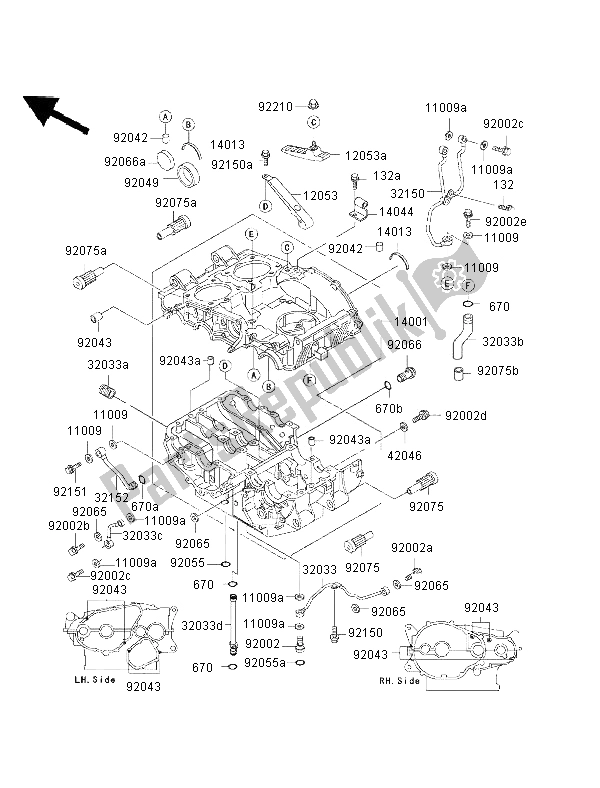 Toutes les pièces pour le Carter du Kawasaki EN 500 2002