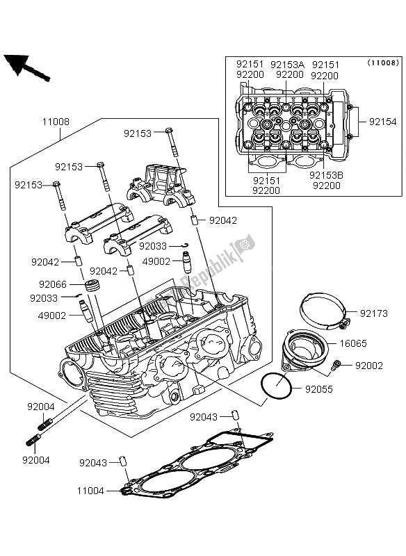 Todas las partes para Cabeza De Cilindro de Kawasaki Versys ABS 650 2011