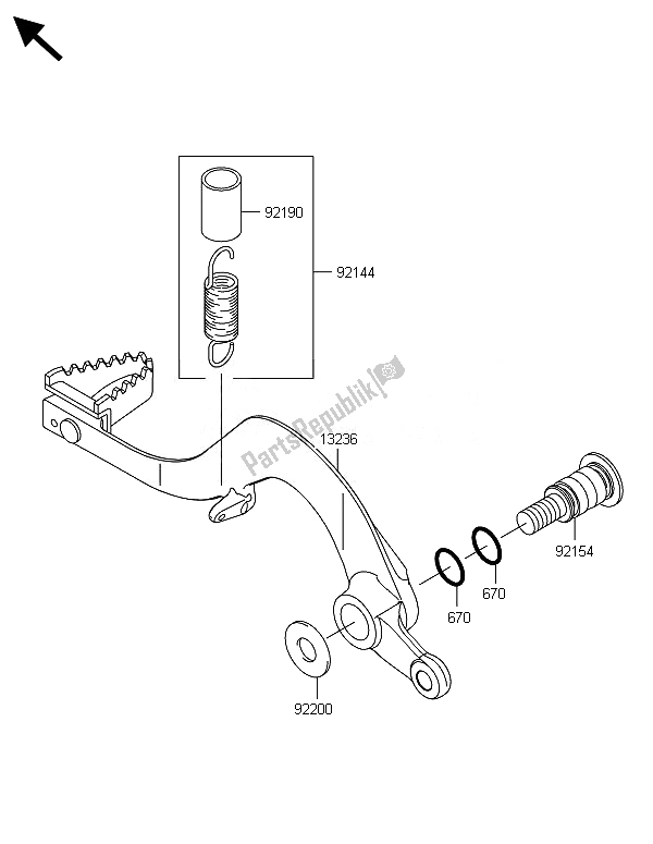 Tutte le parti per il Pedale Del Freno del Kawasaki KX 450F 2014