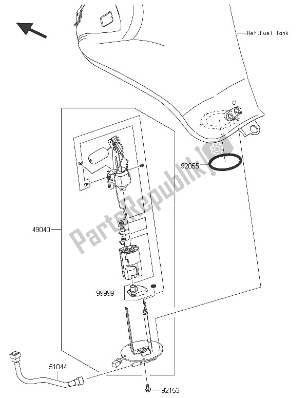 Toutes les pièces pour le Pompe à Essence du Kawasaki ER 6F ABS 650 2016