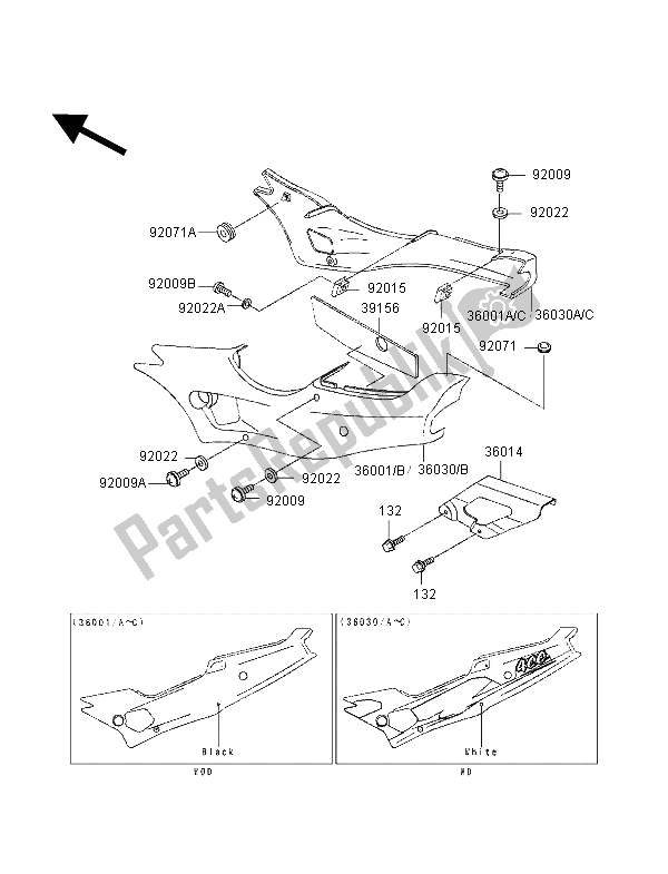 All parts for the Side Covers & Chain Cover of the Kawasaki ZXR 400 1998