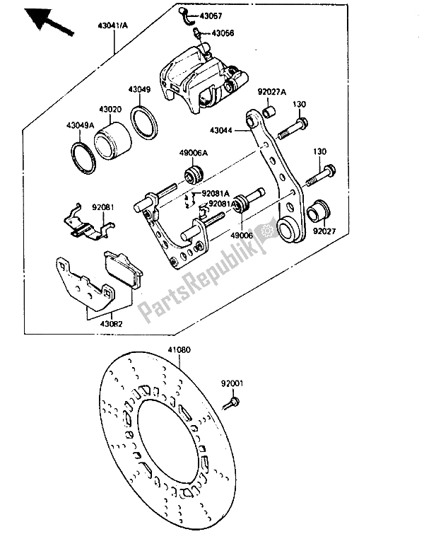 Todas las partes para Pinza Trasera de Kawasaki ZX 750 1985