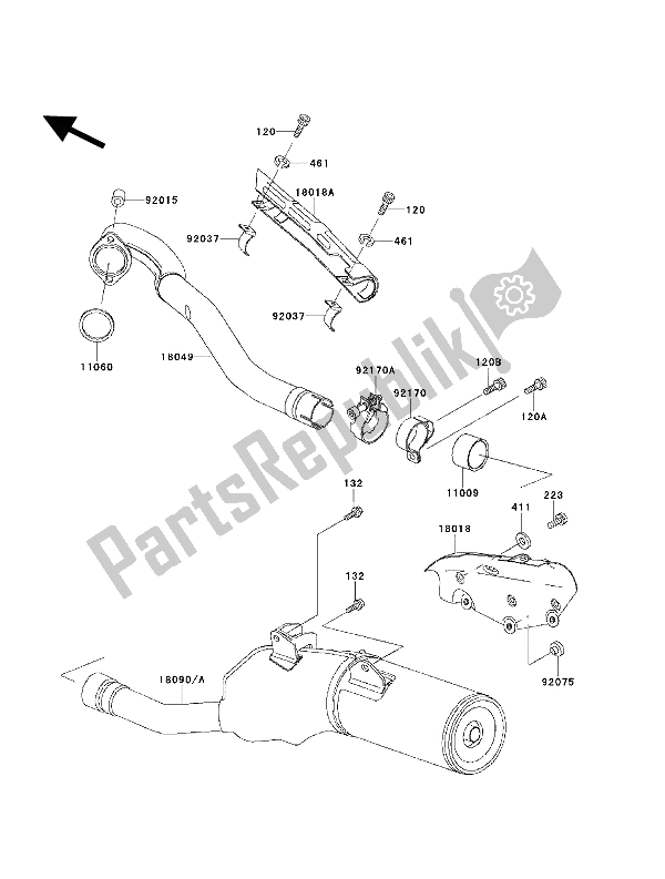 Todas las partes para Silenciador (s) de Kawasaki KLX 650 1993