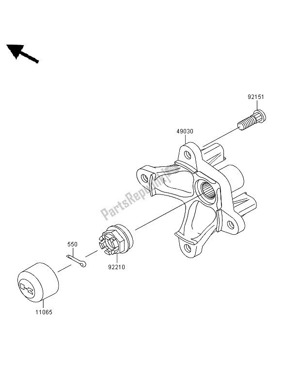 All parts for the Front Hub of the Kawasaki KVF 650 4X4 2008