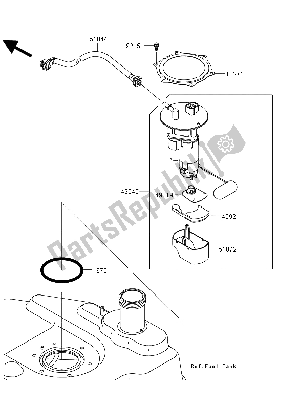 Todas las partes para Bomba De Combustible de Kawasaki KVF 750 4X4 EPS 2013